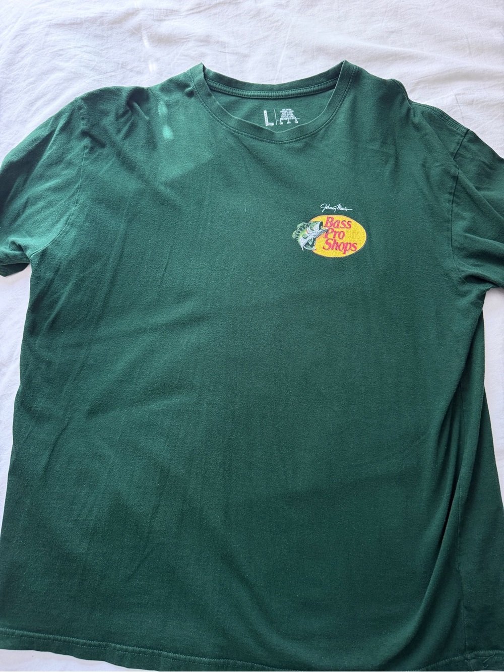 Bass Pro Shops Green Short Sleeve Logo Tee with Yellow Accent